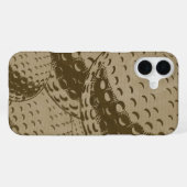 ゴルフ愛好家素朴ゴルフコラージュ iPhoneケース (裏面横)