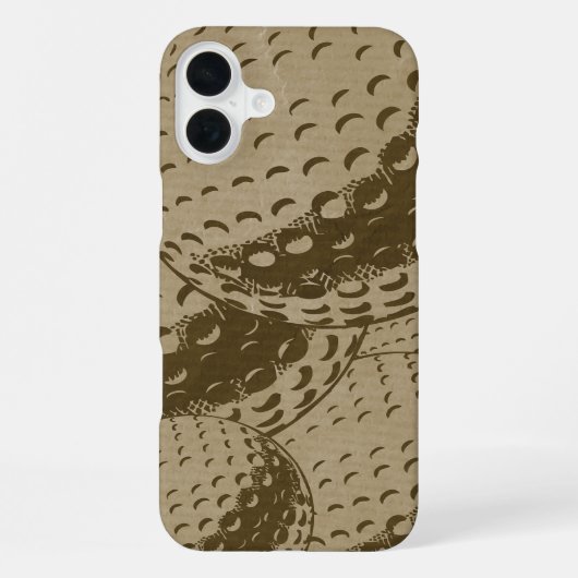 ゴルフ愛好家素朴ゴルフコラージュ iPhoneケース (裏面)