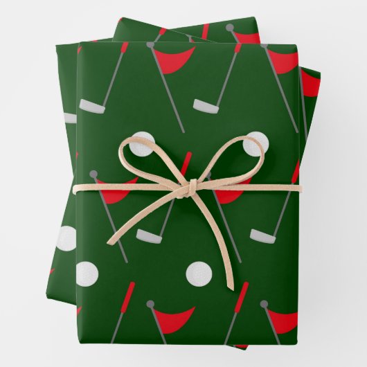 ゴルフ愛好家,ゴルフのギフト,スポーツファンパターン ラッピングペーパーシート (インサイチュ)