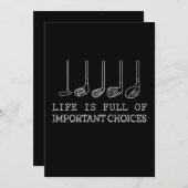 ゴルフ愛好家 | 人生は重要な選択に満ちている 招待状 (正面/裏面)