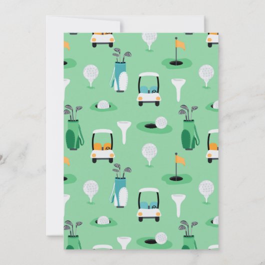 ゴルフ感謝していパーティーサンキューカードによるスイング用 招待状 (裏面)