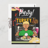 ゴルフ感謝祭ゴルファー食べボールターキーおもしろい ポストカード (正面/裏面)