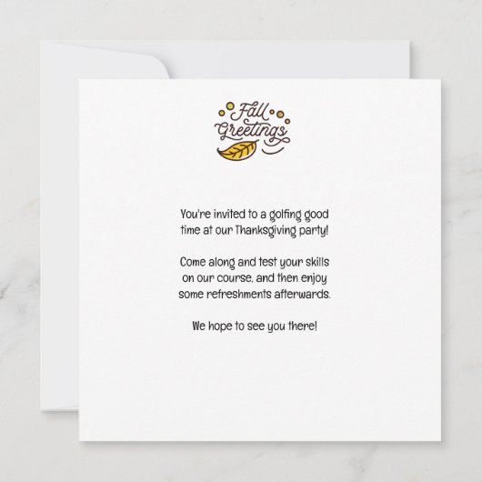 ゴルフ感謝祭パーティー秋ゴルフコース セーブザデート (裏面)