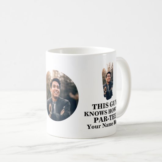 ゴルフ手袋の形状の写真の男はパーの手を知っている コーヒーマグカップ (正面右)