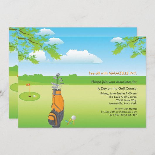 ゴルフ招待状の日 招待状 (正面/裏面)