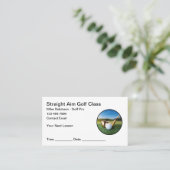 ゴルフ教室の講師向け予約カードのデザイン 名刺 (スタンド正面)