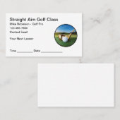ゴルフ教室の講師向け予約カードのデザイン 名刺 (正面/裏面)