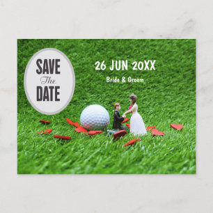 ゴルフ新郎新婦の結婚invita ポストカード
