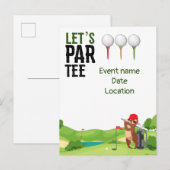 ゴルフ日付を保存しようスロッスとパーTee おもしろい インビテーションポストカード (正面/裏面)