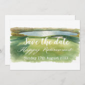 ゴルフ日付を保存するゴルフの退職パーティーを緑に セーブザデート (正面/裏面)