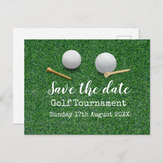 ゴルフ日付を保存するゴルフトーナメントの緑 案内ポストカード (正面/裏面)
