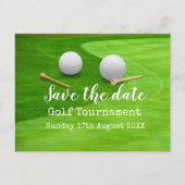 ゴルフ日付を保存するゴルフトーナメントの緑 案内ポストカード (正面)
