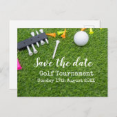 ゴルフ日付を保存するボールでゴルフトーナメント 案内ポストカード (正面/裏面)