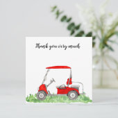 ゴルフ日付を保存ゴルフカートでゴルフトーナメント サンキューカード (スタンド正面)