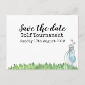 ゴルフ日付を保存ゴルフトーナメントとゴルフバッグ 案内ポストカード (正面)