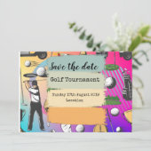ゴルフ日付を保存ゴルフトーナメントカラフル セーブザデート (スタンド正面)