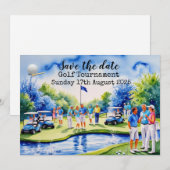 ゴルフ日付を保存ゴルフトーナメント 招待状 (正面/裏面)