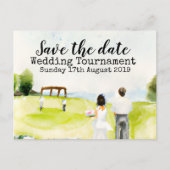 ゴルフ日付を保存ゴルフ結婚のトーナメント 案内ポストカード (正面)