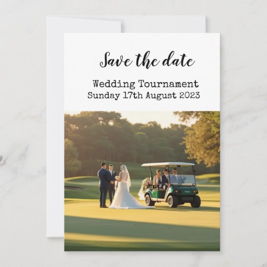 ゴルフ日付を保存Golf 結婚's 招待状 (正面)