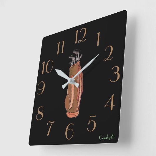 ゴルフ時計 スクエア壁時計 (傾斜)