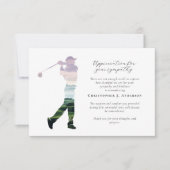 ゴルフ書道悔やみや弔慰写真葬儀 サンキューカード (正面)