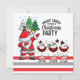 ゴルフ最も可能性が高いクリスマスサンタクロースパーティー シーズンカード