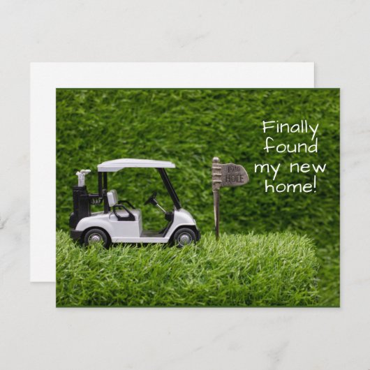 ゴルフ最後に我々は新しい家の引っ越し家を見つけた 案内状 (正面/裏面)