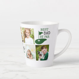 ゴルフ最高のパパBY PAR 7 Photo Collage カフェラテマグ