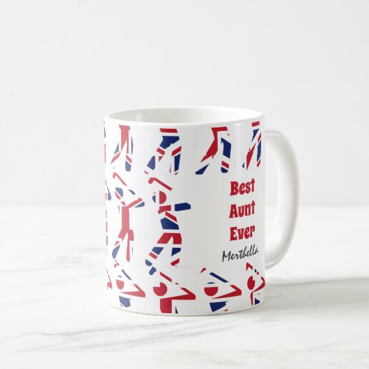 ゴルフ最高のファン叔母パーソナライズされたユニオン コーヒーマグカップ (正面右)