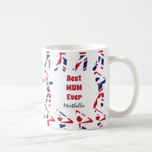 ゴルフ最高のファンMUMパーソナライズされた Ever Union Jack コーヒーマグカップ (右)