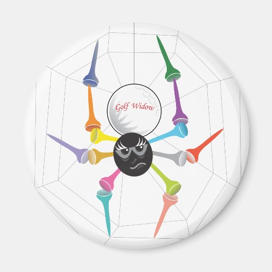 ゴルフ未亡人ブラックウィドウィドスパイダーティー マグネット (正面)