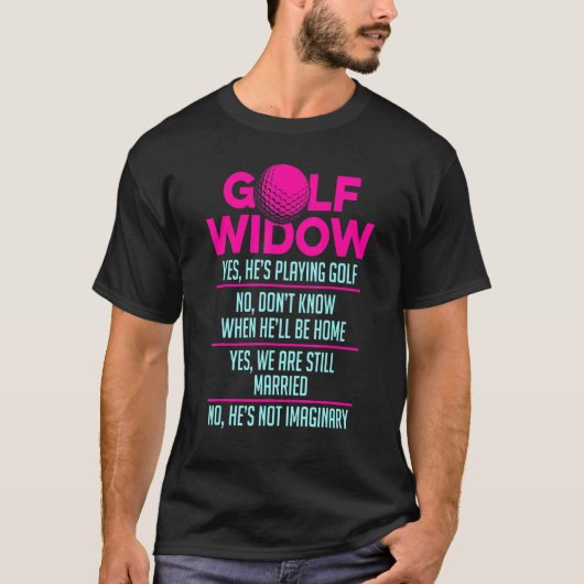 ゴルフ未亡人妻まだゴルファー結婚したゴルファーおもしろいゴルフ Tシャツ (正面)
