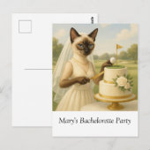 ゴルフ未婚女の子パーティー 猫好きな女性ゴルファー ポストカード (正面/裏面)