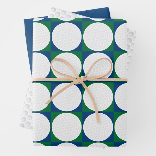 ゴルフ柄ボールTeeクラブフラグモダンおもしろい ラッピングペーパーシート (インサイチュ)