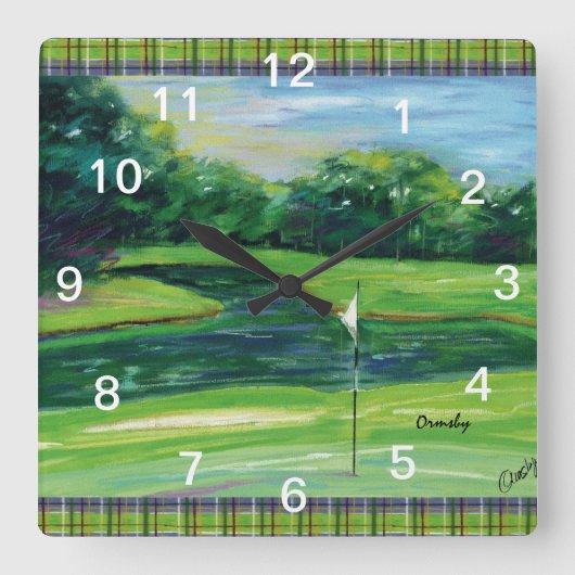 ゴルフ柱時計 スクエア壁時計 (正面)