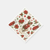 ゴルフ機器をテーマにしたゴルファー・クリスマス スタンダードカクテルナプキン (角)