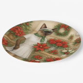 ゴルフ機器をテーマにしたゴルファー・クリスマス ペーパープレート (アングル)