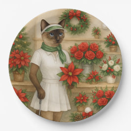 ゴルフ機器をテーマにしたゴルファー・クリスマス ペーパープレート