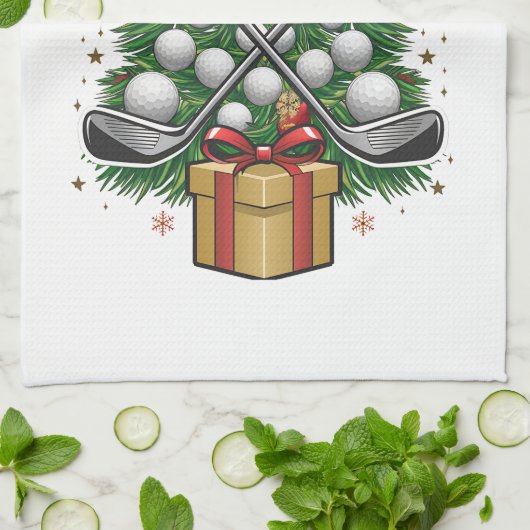 ゴルフ機器クリスマスツリークリスマスゴルフ キッチンタオル (折り畳み)