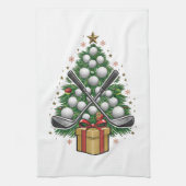ゴルフ機器クリスマスツリークリスマスゴルフ キッチンタオル (縦)