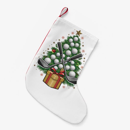 ゴルフ機器クリスマスツリークリスマスゴルフ スモールクリスマスストッキング (正面 (吊り時))