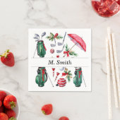 ゴルフ機器クリスマスデコレーションゴルファーパーティー スタンダードカクテルナプキン (インサイチュ)