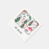 ゴルフ機器クリスマスデコレーションゴルファーパーティー スタンダードカクテルナプキン (角)