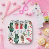 ゴルフ機器クリスマスデコレーションゴルファーパーティー ペーパープレート (パーティー)