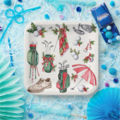 ゴルフ機器クリスマスデコレーションゴルファーパーティー ペーパープレート (パーティー)