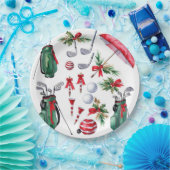 ゴルフ機器クリスマスデコレーションゴルファーパーティー ペーパープレート (パーティー)