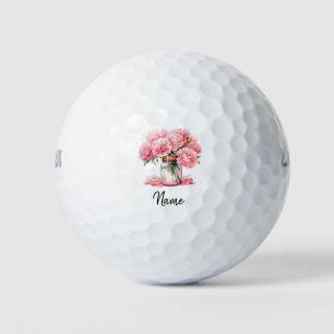 ゴルフ母の日のカーネーションの花 ゴルフボール