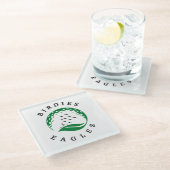 ゴルフ注入 | バーディ | イーグルロゴ ガラスコースター (アングル)