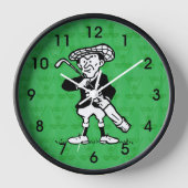 ゴルフ漫画のゴルファー 壁時計 (正面)