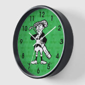 ゴルフ漫画のゴルファー 壁時計 (傾斜)